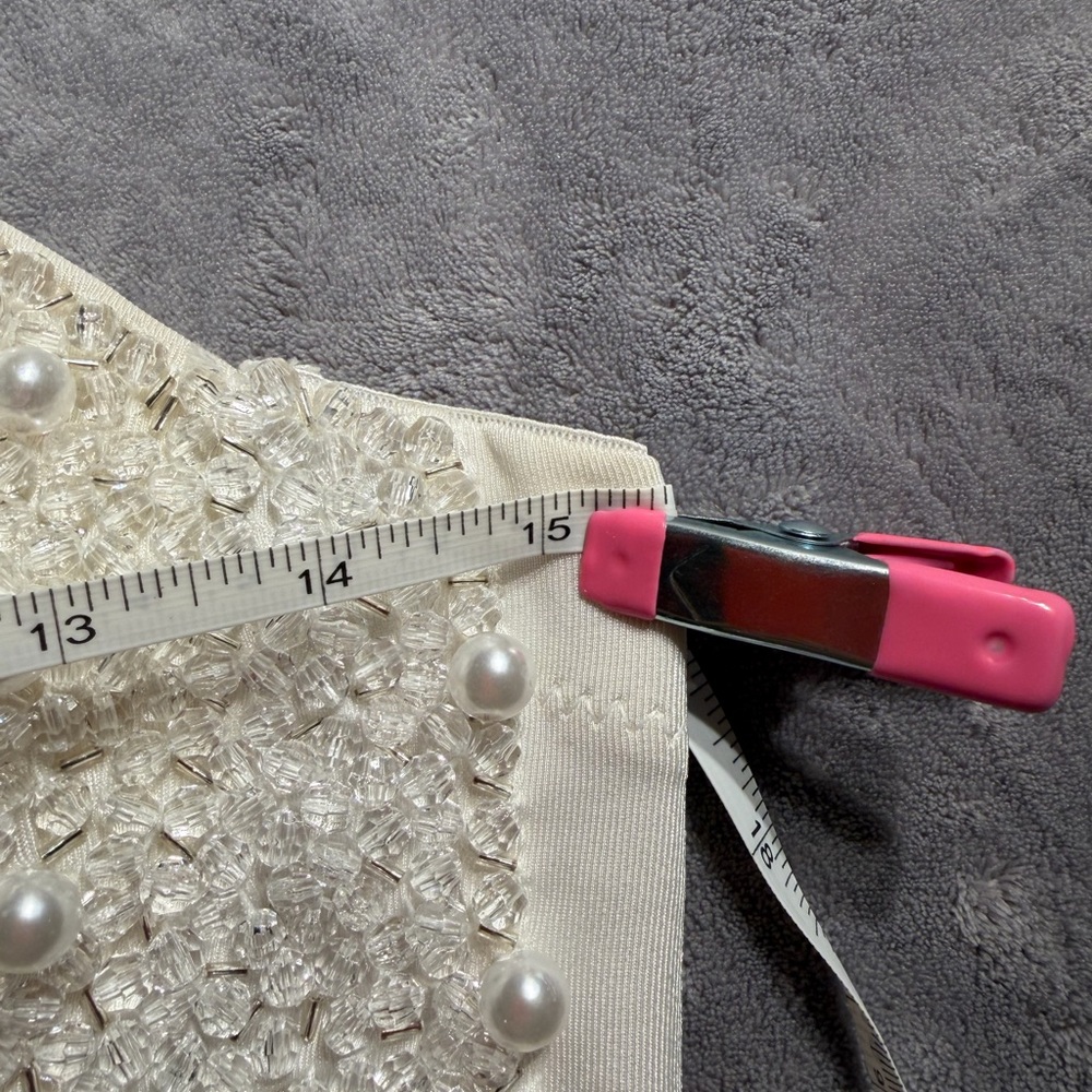 Strapless Pearl & Beaded Bustier Bra in Ivory - Picture 9 of 9